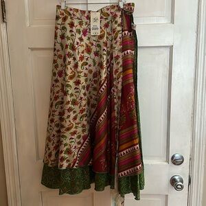 NWT Wevez Silk Sari Skirt
